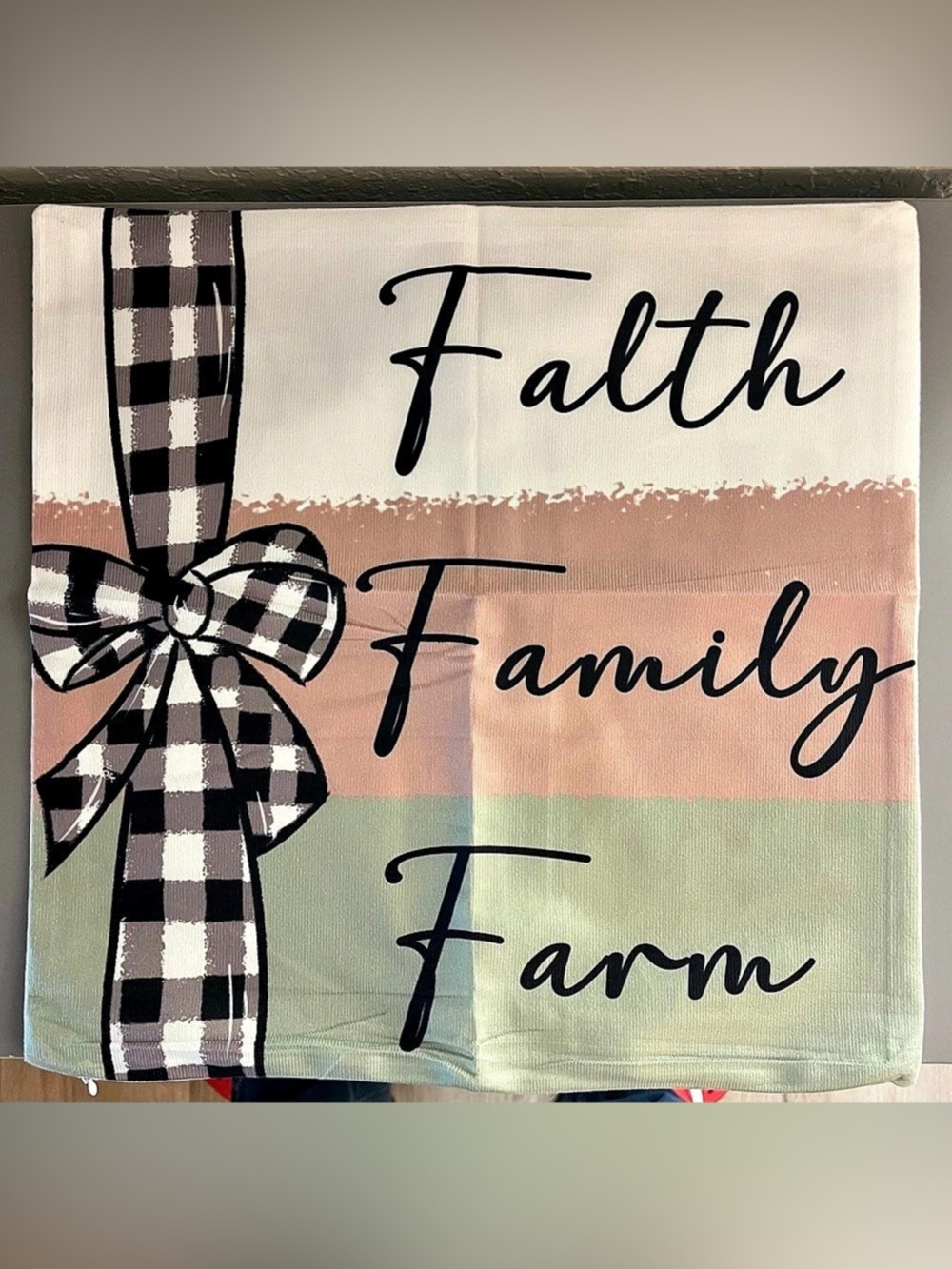QTY 2 Pillow Covers 16x16 Faith Family Farm Rustic Farmhouse NEW